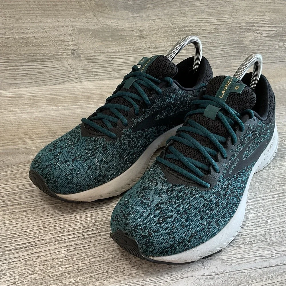 Brooks Launch 6 Womens Dark Green Running Shoes Sneakers 1202851B033 Size 9 B